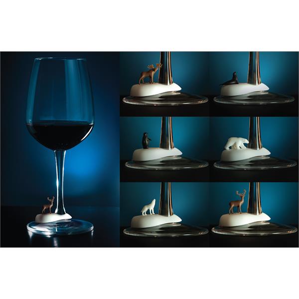 QL10191-M  QL1863 Glassmerker, COOL WINE ANIMAL, 6 ass. Qualy